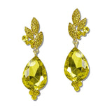 Pave Leaf Crystal Teardrop Drop Earrings - view 6