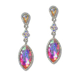Marquise Crystal Halo Dangle Earrings - view 6