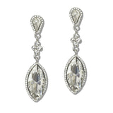 Marquise Crystal Halo Dangle Earrings - view 7