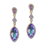 111372, MARQUISE CRYSTAL HALO DANGLE EARRINGS