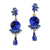 111374, CRYSTAL FLORAL TIERED DROP EARRINGS