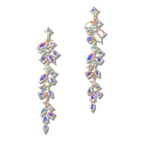 111375, CASCADING VINE CRYSTAL LINEAR EARRINGS