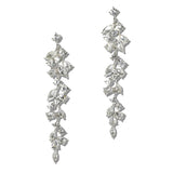 111375, CASCADING VINE CRYSTAL LINEAR EARRINGS