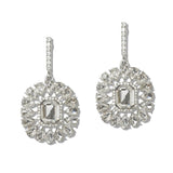 111376, EMERALD CUT CRYSTAL SUNBURST EARRINGS