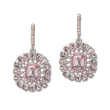 111376, EMERALD CUT CRYSTAL SUNBURST EARRINGS