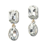 Emerald and Oval Crystal Tiered Earrings - view 7