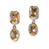 Emerald and Oval Crystal Tiered Earrings - view 9