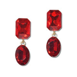 Emerald and Oval Crystal Tiered Earrings - view 10