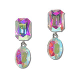 Emerald and Oval Crystal Tiered Earrings - view 11
