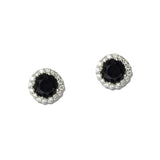 111380, ROUND HALO CUBIC ZIRCONIA STUD EARRINGS