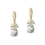 111395, TEARDROP CUBIC ZIRCONIA MARQUISE DROP EARRINGS