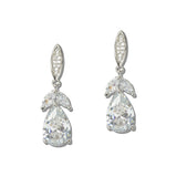 111395, TEARDROP CUBIC ZIRCONIA MARQUISE DROP EARRINGS