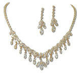 111399, MARQUISE VINE CUBIC ZIRCONIA NECKLACE SET