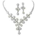 111400, TEARDROP VINE CUBIC ZIRCONIA NECKLACE SET