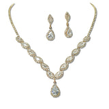 111402, MARQUISE VINE TEARDROP CIBC ZIRCONIA NECKLACE SET
