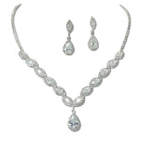 111402, MARQUISE VINE TEARDROP CIBC ZIRCONIA NECKLACE SET