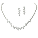 111405, MARQUISE LEAF VINE CUBIC ZIRCONIA NECKLACE SET