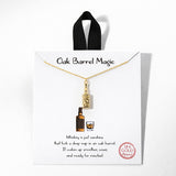 111407, OAK BARREL MAGIC WHISKEY BOTTLE PENDANT NECKLACE