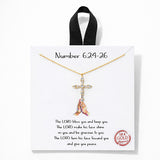 111410, NUMBER 6:24-26 CROSS CUBIC ZIRCONIA PENDANT NECKLACE