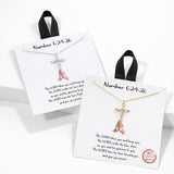 111410, NUMBER 6:24-26 CROSS CUBIC ZIRCONIA PENDANT NECKLACE