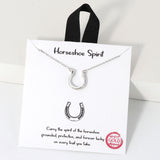 111412, HORSESHOE SPIRIRT PENDAT NECKLACE