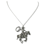 Western Cowboy Lasso Pendant Necklace
