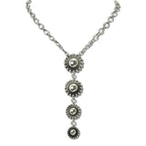 Western Concho Drop Statement Necklace