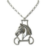 111432, WESTERN HORSE HEAD HORSEBIT STATEMENT NECKLACE