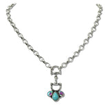 111441, WESTERN HORSEBIT AND TURQUOISE PENDANT NECKLACE