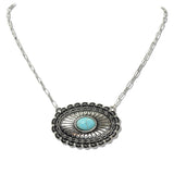 Western Oval Turquoise Concho Necklace