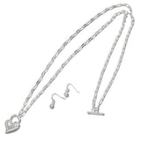 Polished Valentine Heart Toggle Pendant Necklace - view 3