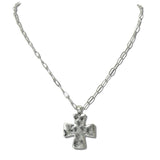111446, HAMMERED CROSS PENDANT NECKLACE