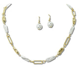 Baroque Pearl and Nugget Link Necklace