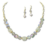 Iridescent Crystal Beaded Necklace