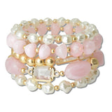 Resin Marbled Bead Multi Layered Stretch Bracelet - view 6