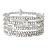 111459, CROSS ACCENT MULTI LAYERED BEAD STRETCH BRACELET