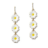 111470, TRIPLE ENAMEL DAISY DANGLE EARRINGS