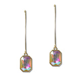 111471, EMERALD CUT CRYSTAL DROP EARRINGS