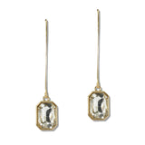 111471, EMERALD CUT CRYSTAL DROP EARRINGS