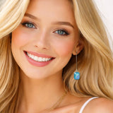 111471, EMERALD CUT CRYSTAL DROP EARRINGS