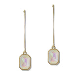 111471, EMERALD CUT CRYSTAL DROP EARRINGS