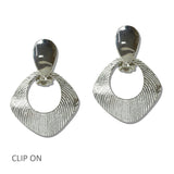 111473, TEXTURED GEOMETRIC CLIP ON EARRINGS