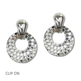 111474, HONEYCOMB TEXTURED GEOMETRIC CLIP ON EARRINGS