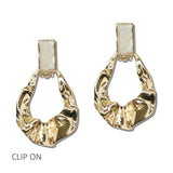 111478, HAMMERED TEARDROP CLIP ON EARRINGS
