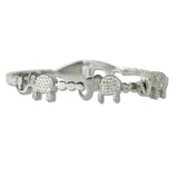 111481, PAVE CRYSTAL ELEPHANT STAINLESS STEEL BANGLE BRACELET