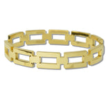 111488, RECTANGULAR LINK STAINLESS STEEL BANGLE BRACELET