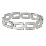 111488, RECTANGULAR LINK STAINLESS STEEL BANGLE BRACELET