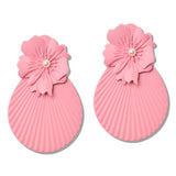 111494, OVERSIZED MATTE FLOWER STATEMENT EARRINGS