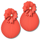 111494, OVERSIZED MATTE FLOWER STATEMENT EARRINGS