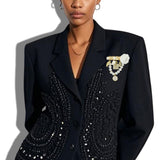 111499, NUMBER 5 DESIGNER INSPIRED MULTI CHARM BROOCH